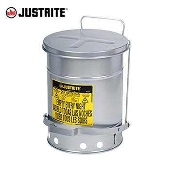 油漬廢品罐|Justrite油漬廢品罐_銀色油漬桶09304